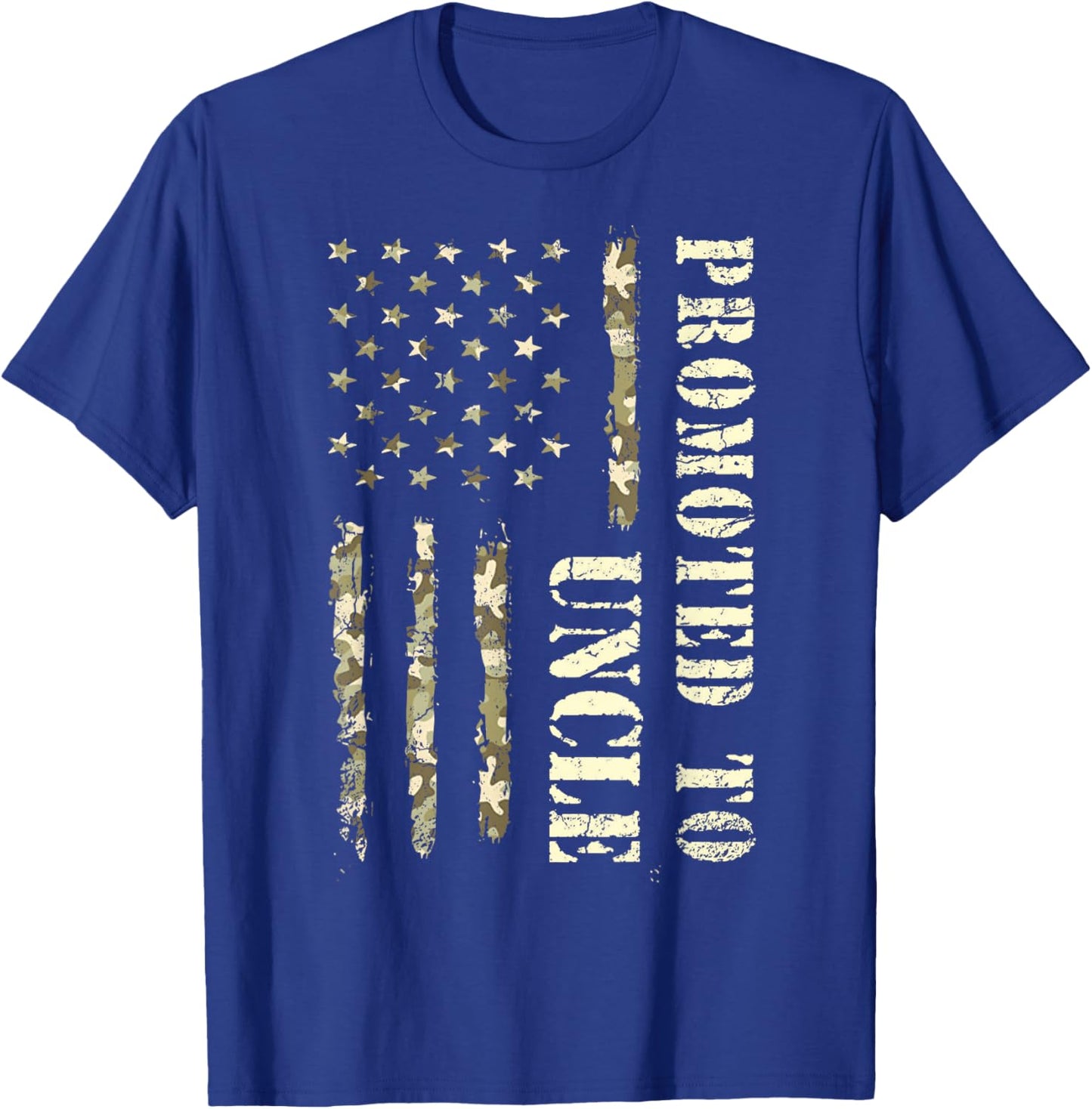 Promoted To Uncle, First Time Uncle American Flag Patriotic T-Shirt - T-Shirt | Royal