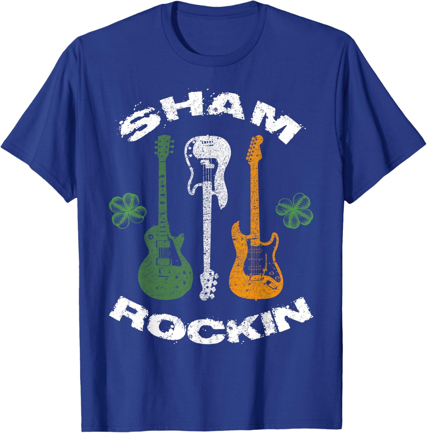 Sham Rocking Shamrock Guitar Music Lover St.Patrick's Day T-Shirt - T-Shirt | Royal