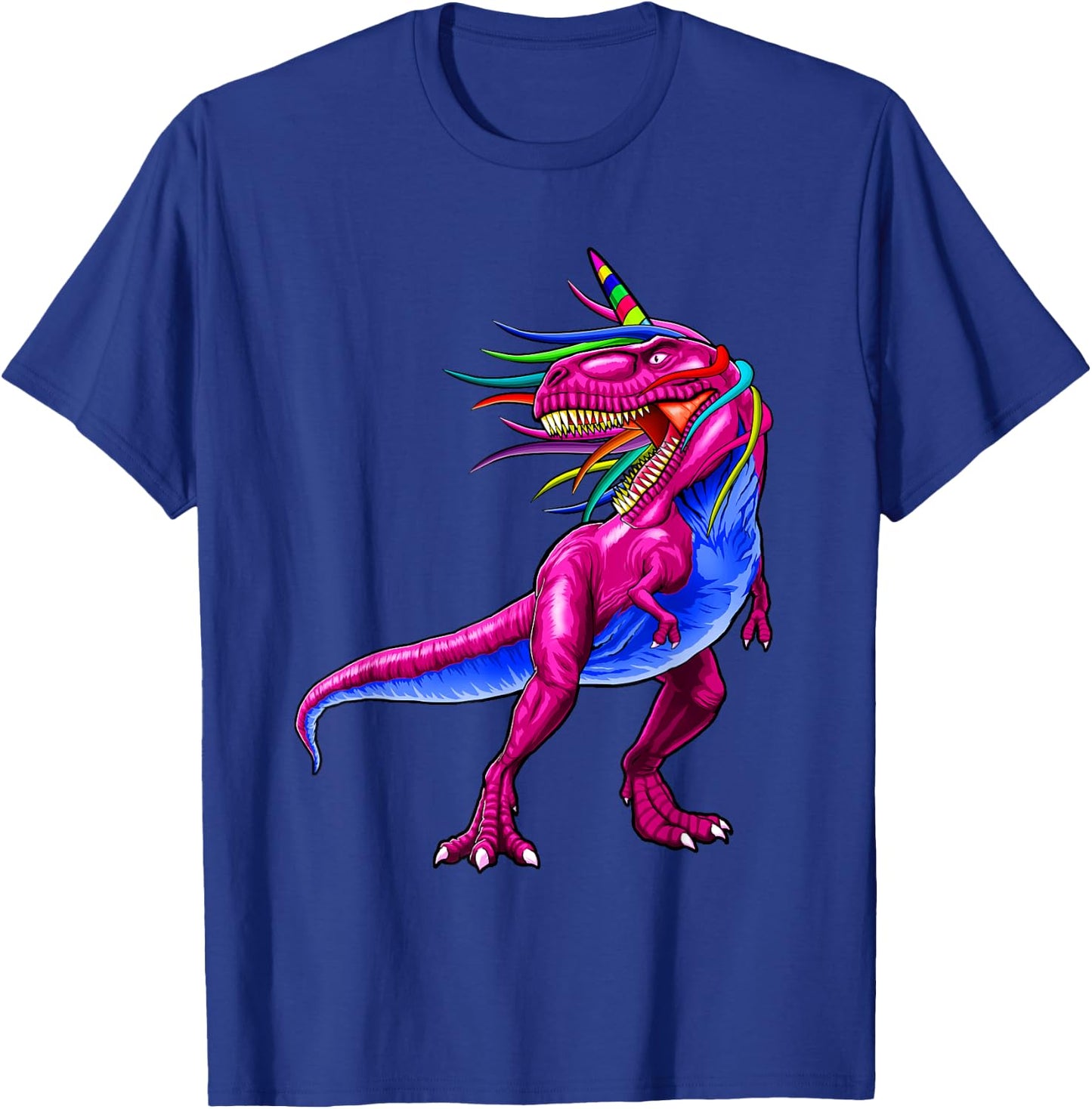 Unicorn Dinosaur T Rex Shirt Gift Women Men Kids Girl Boy T-Shirt - T-Shirt | Royal