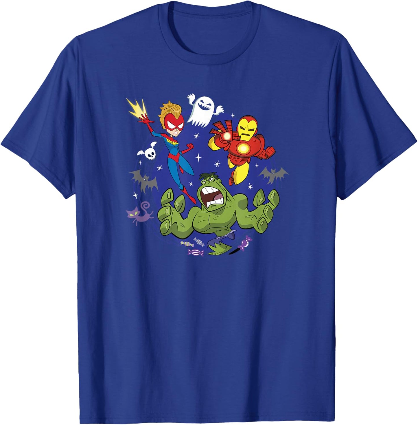 Marvel Halloween Hulk Ms. Marvel Iron Man Trio T-Shirt - T-Shirt | Royal