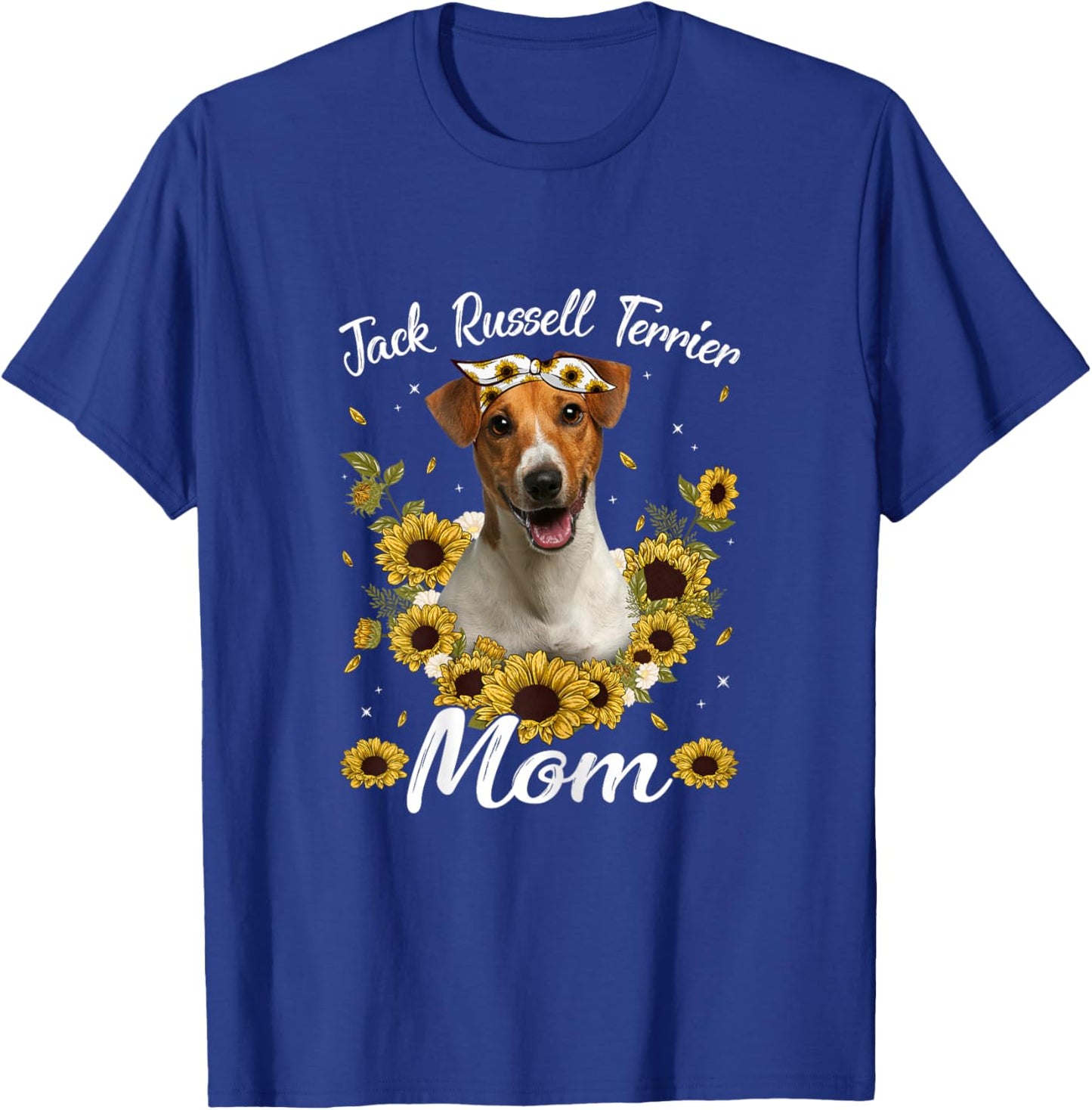 Cute Jack Russell Terrier Mom Sunflower Dog Mom Mother's Day T-Shirt - T-Shirt | Royal