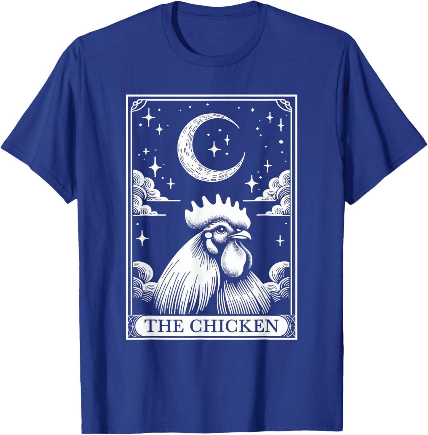 Tarot Card Vintage Crescent Moon Chicken Farm Animal Lovers T-Shirt - T-Shirt | Royal