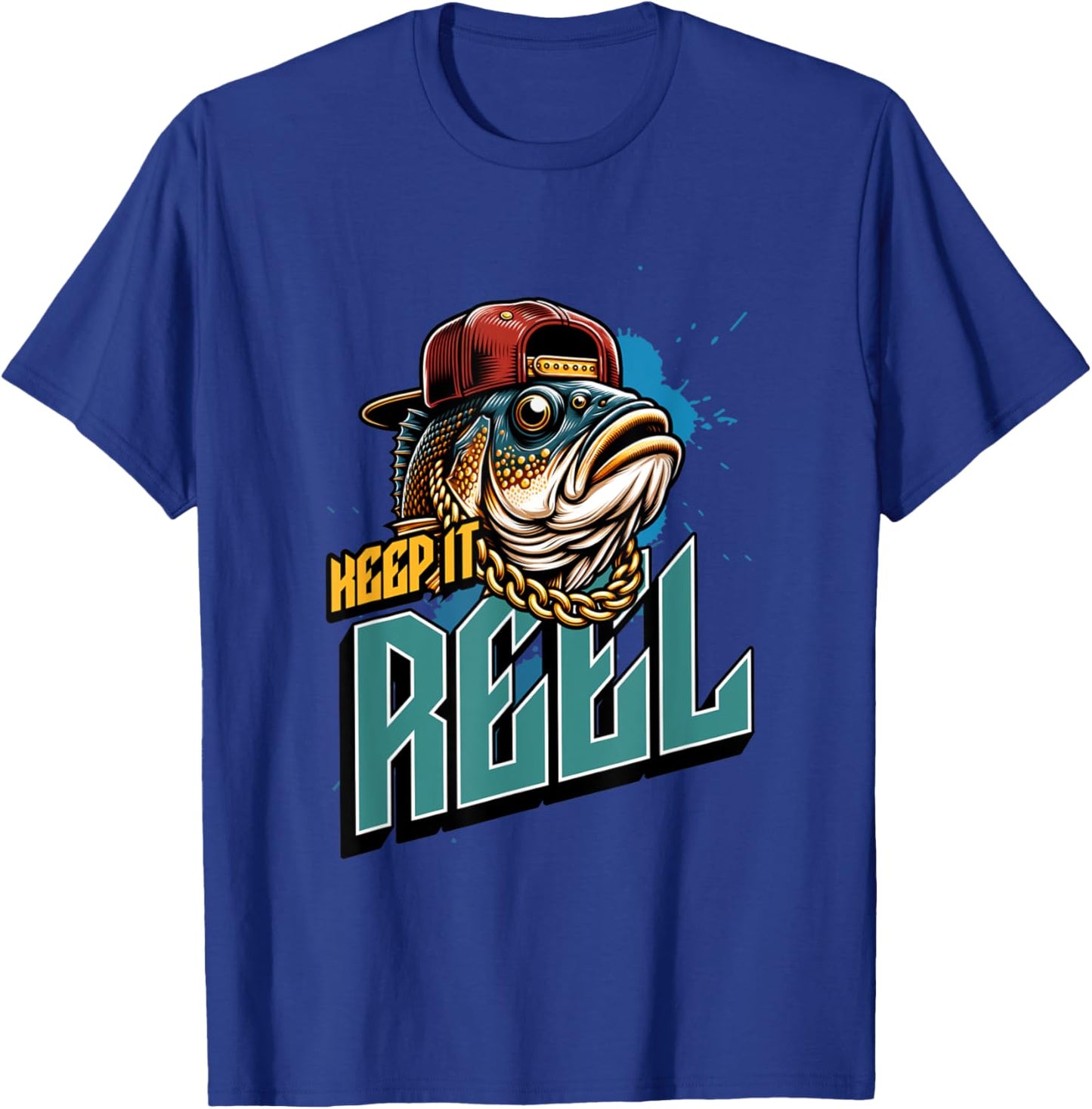 Keep It Reel Casual Funny Fishing Outdoorsmen T-Shirt - T-Shirt | Royal