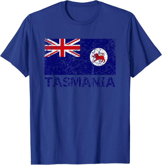Tasmanian Flag Of Tasmania Distressed Men Women Kids Tassie T-Shirt - T-Shirt | Royal