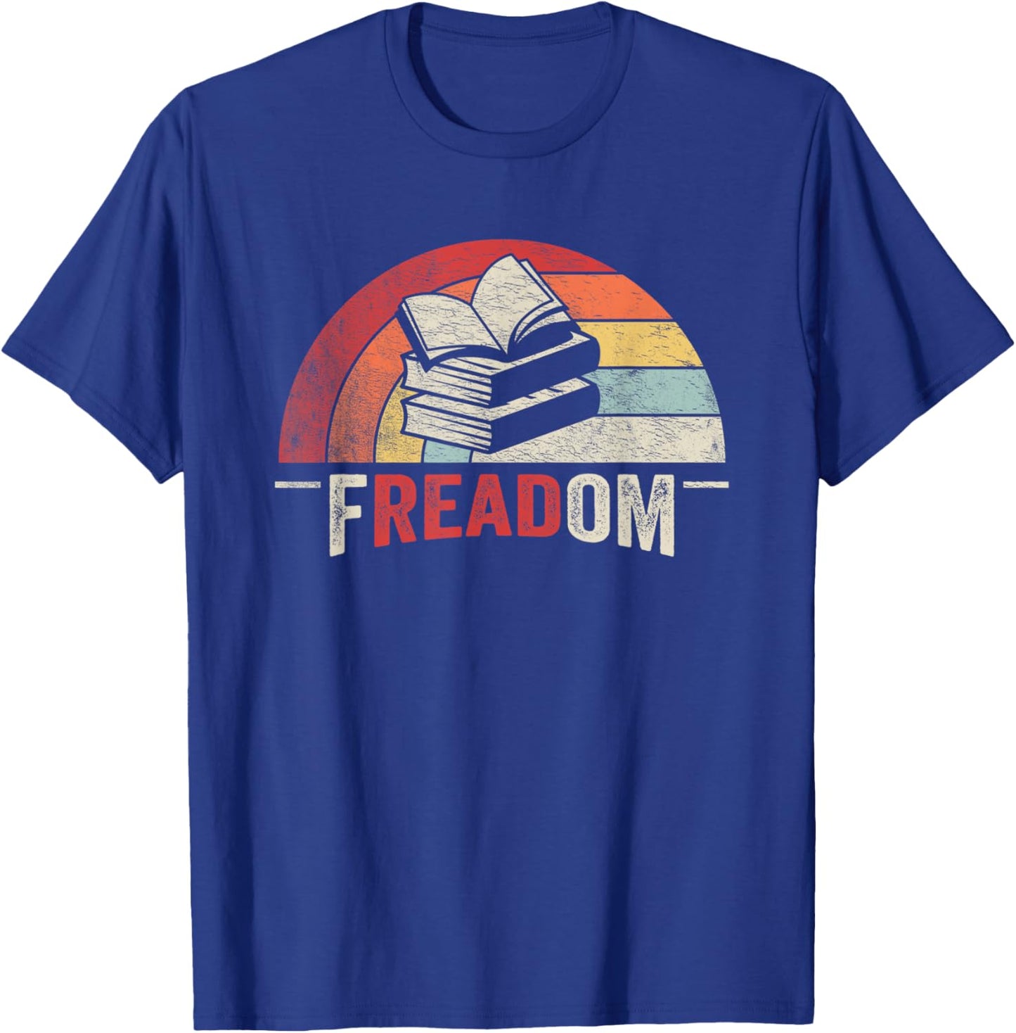 Retro Vintage fREADom Anti Ban Books Freedom To Read T-Shirt - T-Shirt | Royal