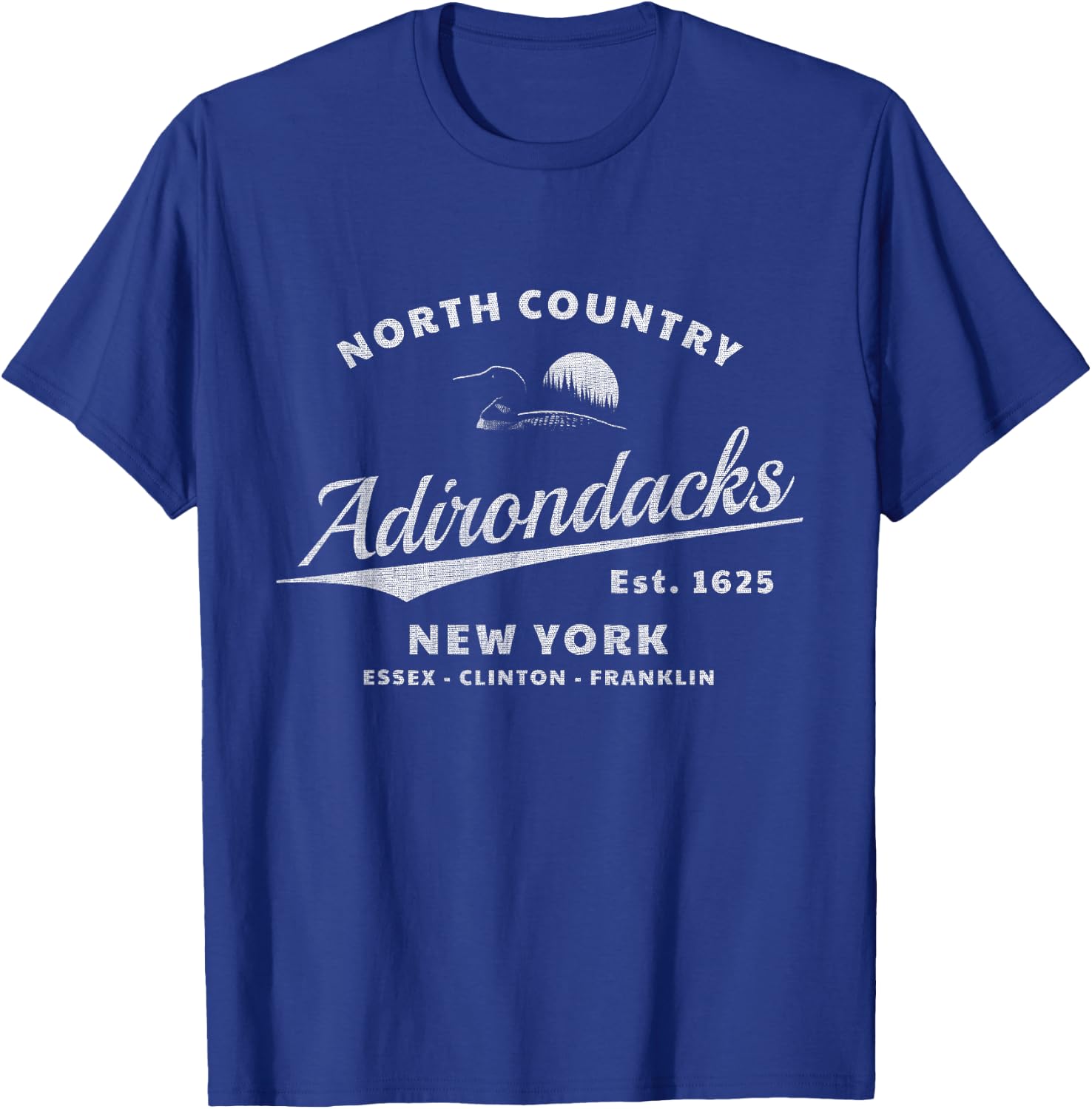 Adirondacks New York - Loon in Mountain Sunset - Throwback T-Shirt - T-Shirt | Royal