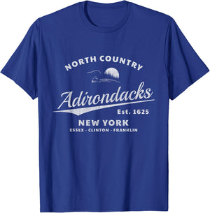 Adirondacks New York - Loon in Mountain Sunset - Throwback T-Shirt - T-Shirt | Royal