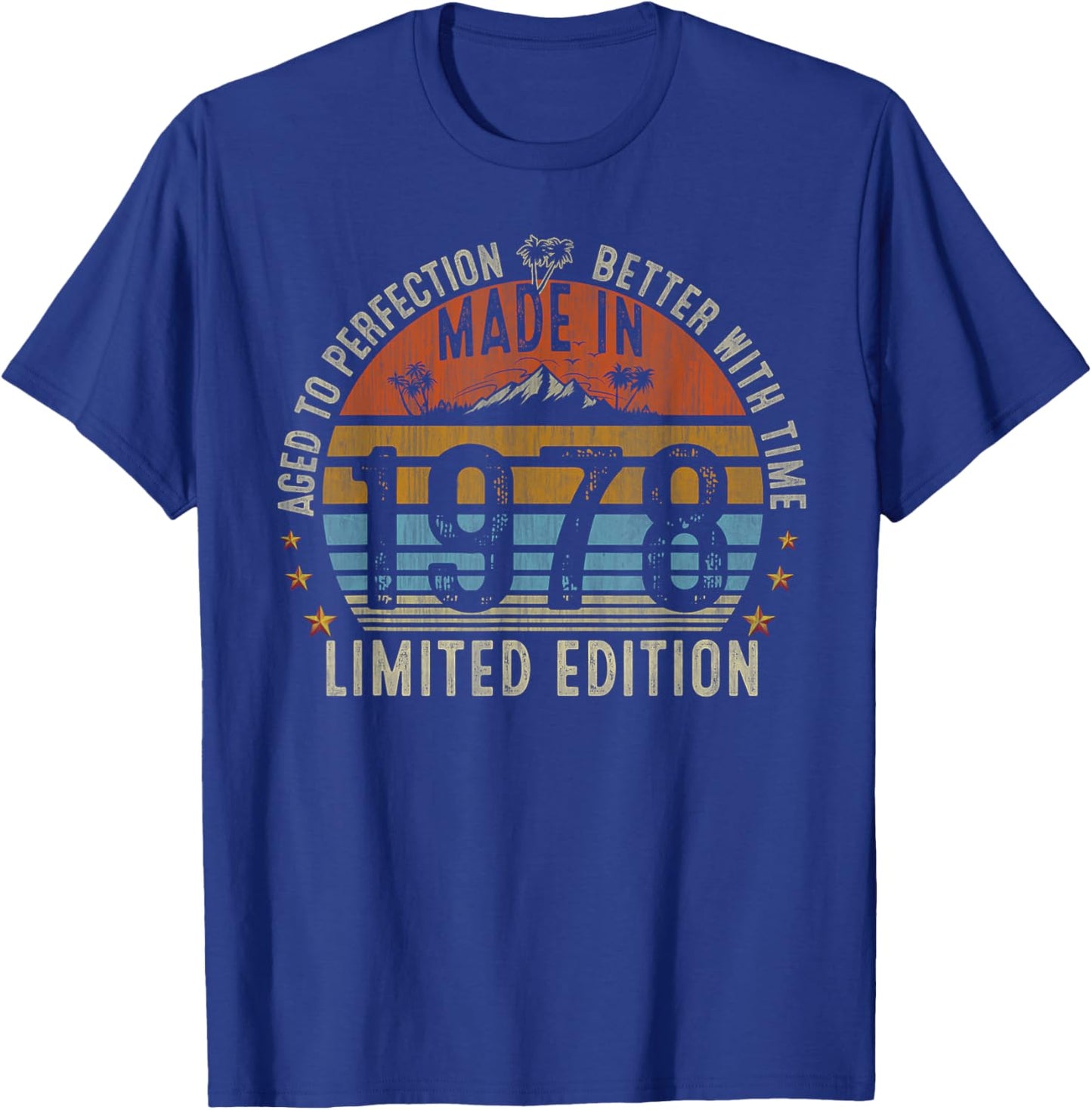 47th Birthday Gifts Men Women Vintage 1978 Limited Edition T-Shirt - T-Shirt | Royal