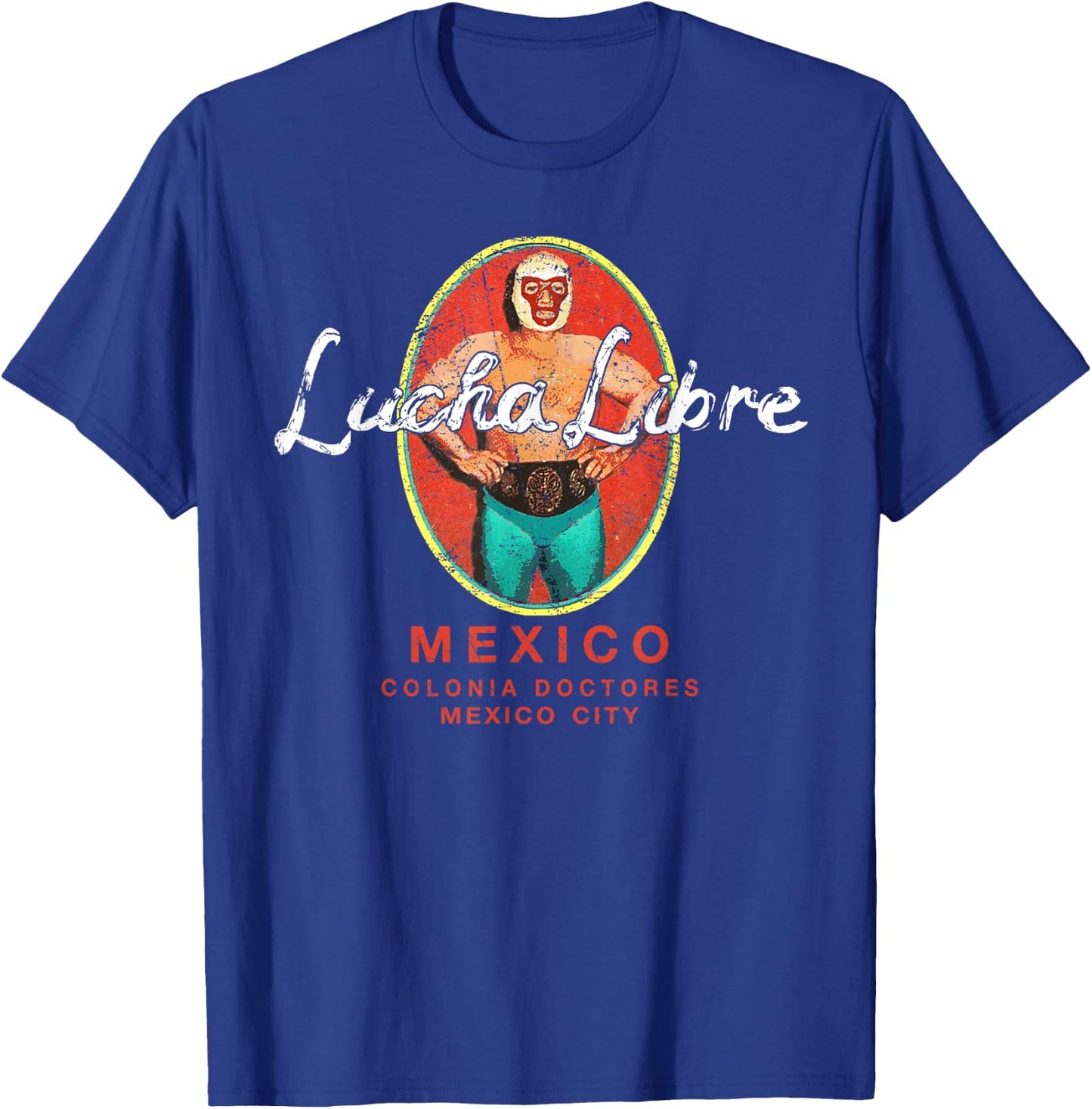 Lucha Libre Wrestling Vintage Luchador Wrestler Retro Small T-Shirt - T-Shirt | Royal