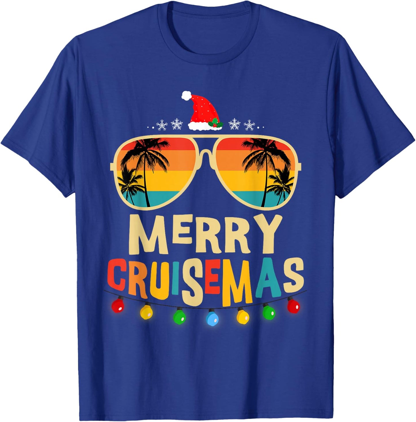 Merry Cruisemas 2025 Christmas Santa Reindeer Cruise T-Shirt - T-Shirt | Royal