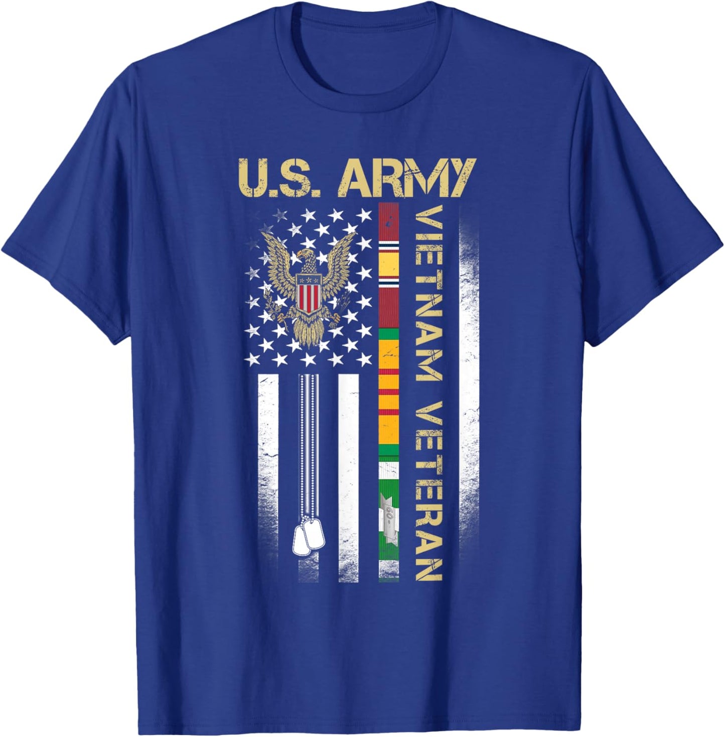 US Army Vietnam Veteran USA Flag Shirt, Veteran Vietnam Army T-Shirt - T-Shirt | Royal