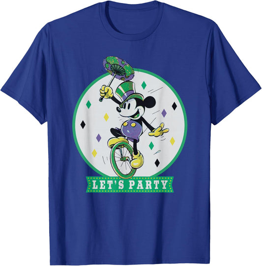 Disney Mickey Mouse Let's Party Mardi Gras Vintage T-Shirt - T-Shirt | Royal