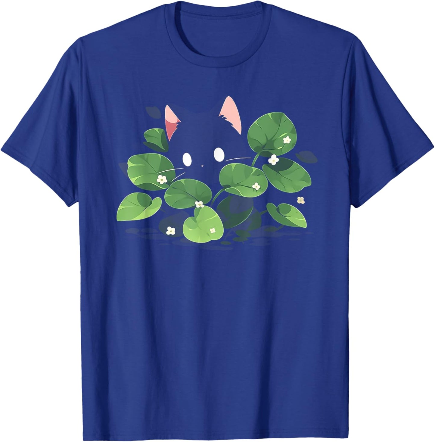 Kawaii Black Cat with Sprout | Crazy Plant Lady Plants Lover T-Shirt - T-Shirt | Royal