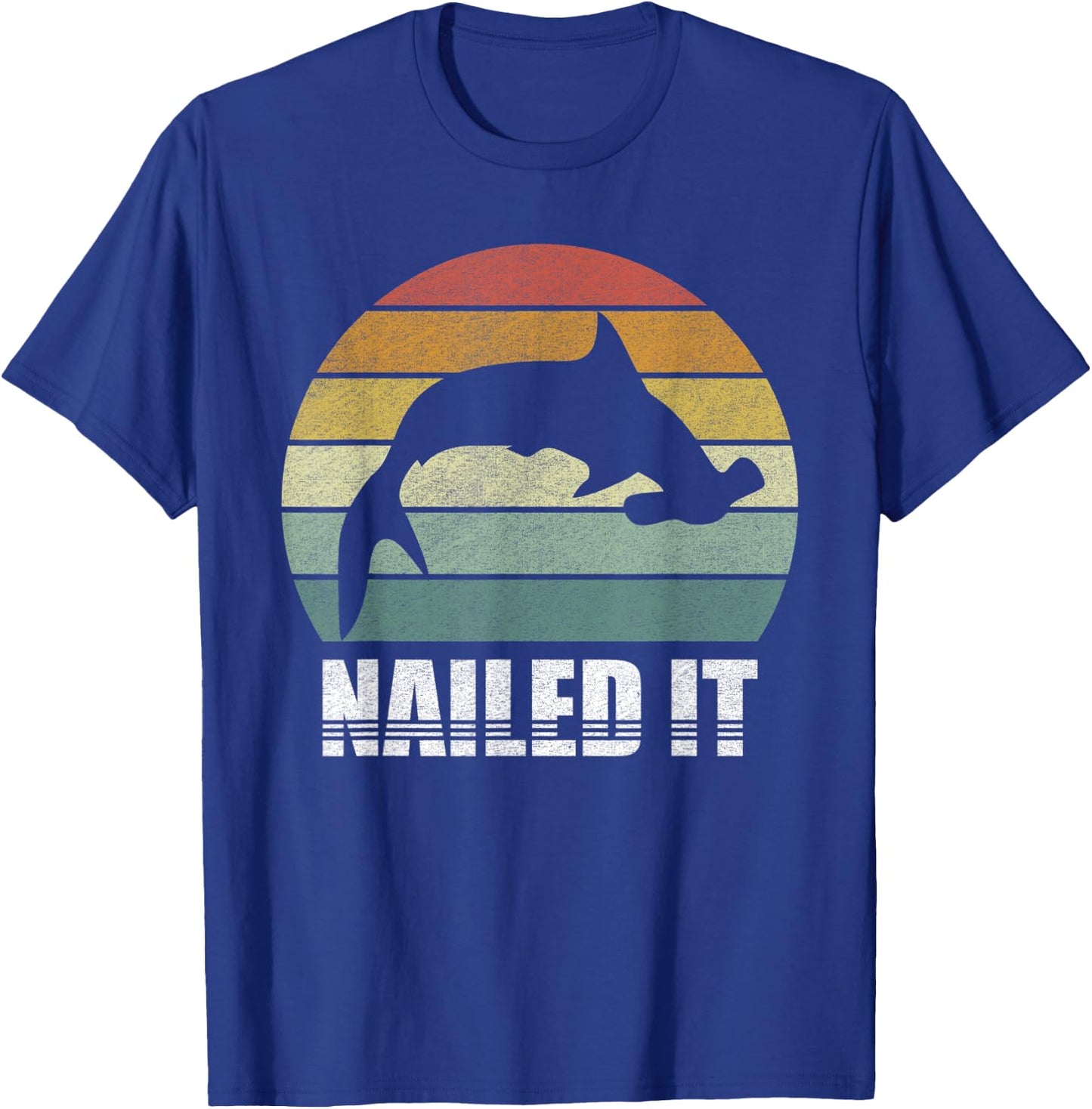 Retro Nailed It Hammerhead Shark Shirt Funny Shark Vintage T-Shirt - T-Shirt | Royal
