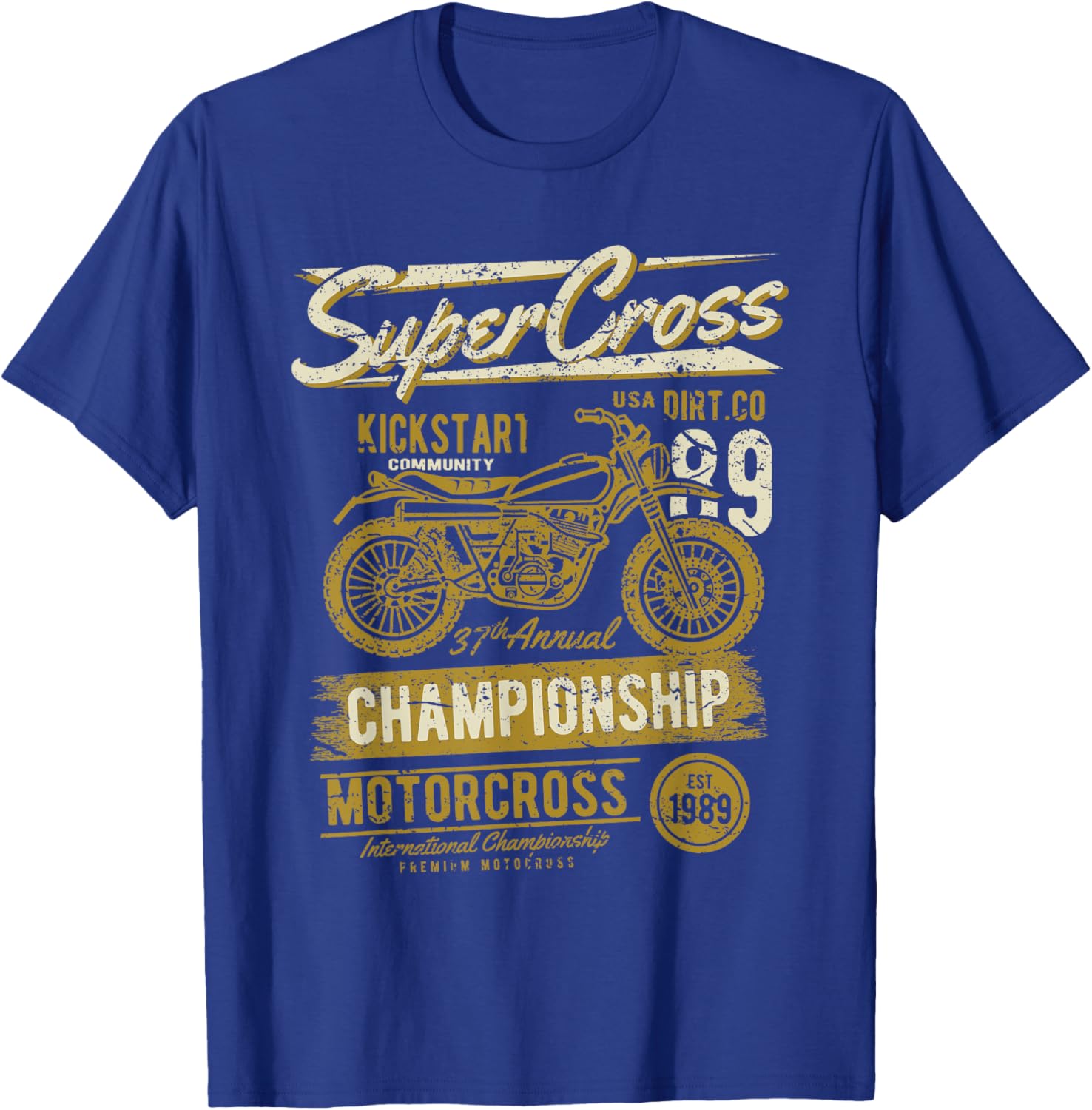 Retro Dirt Bike Supercross Motocross Vintage Design T-Shirt - T-Shirt | Royal