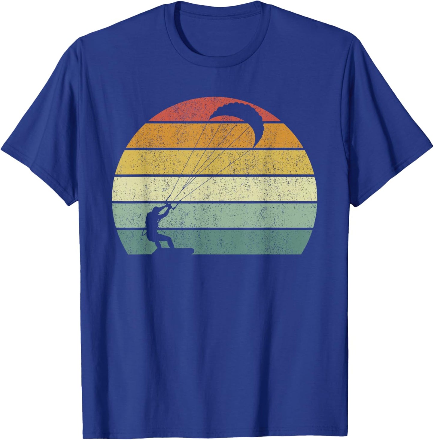 Vintage Retro Kiteboarding Shirt Kitesurfing Kitesurf Gift T-Shirt - T-Shirt | Royal
