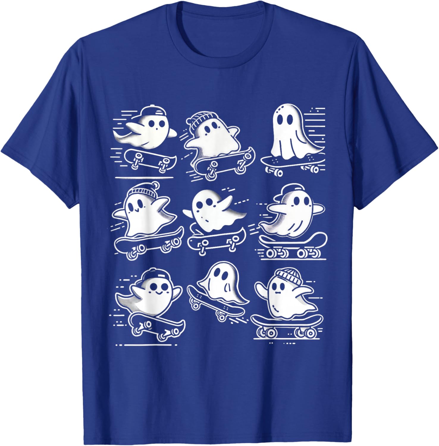 Funny Ghost Skateboard Halloween Costume Skateboarding T-Shirt - T-Shirt | Royal