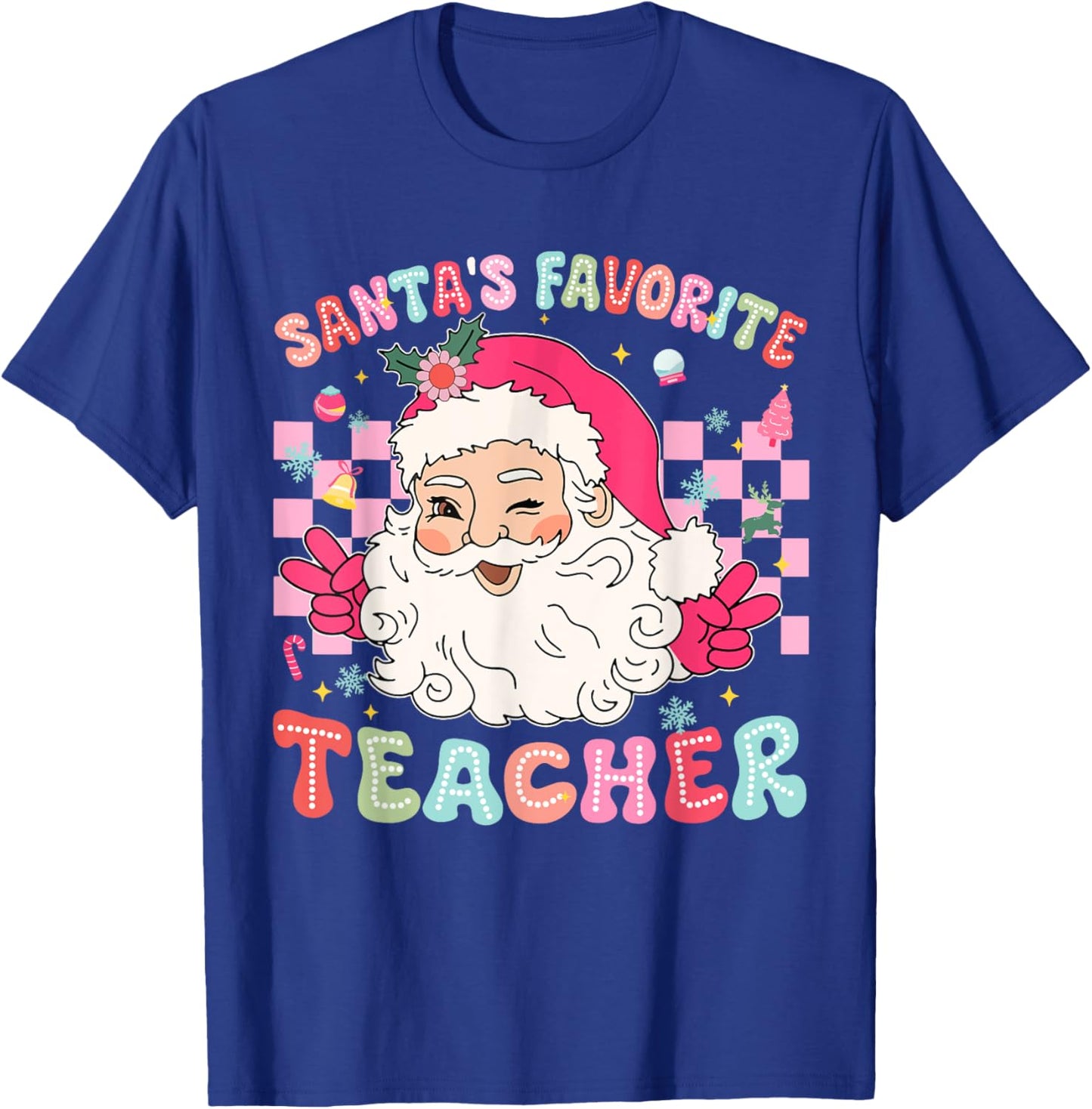 Santa Favorite Teacher Shirt Teacher Christmas T-Shirt - T-Shirt | Royal