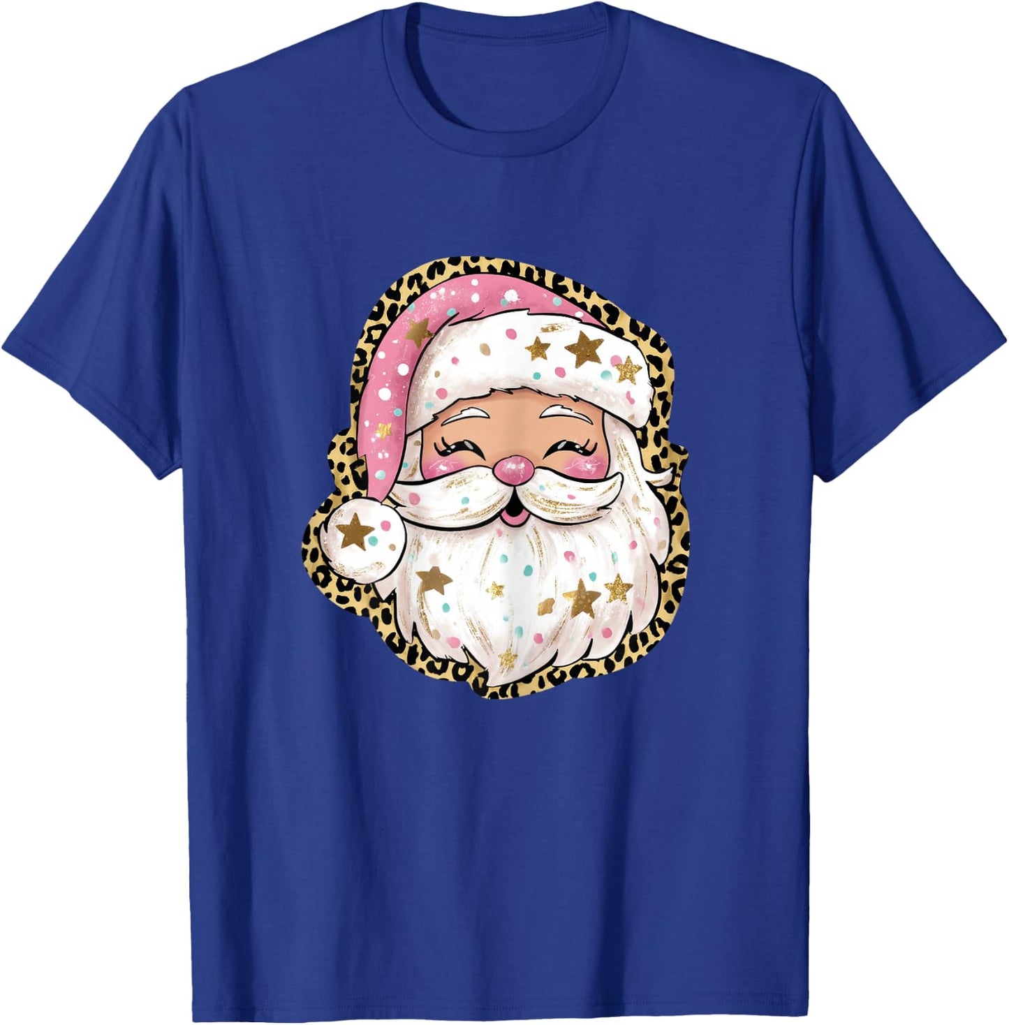 Pink Preppy Santa Christmas Pajama Graphic T-Shirt - T-Shirt | Royal