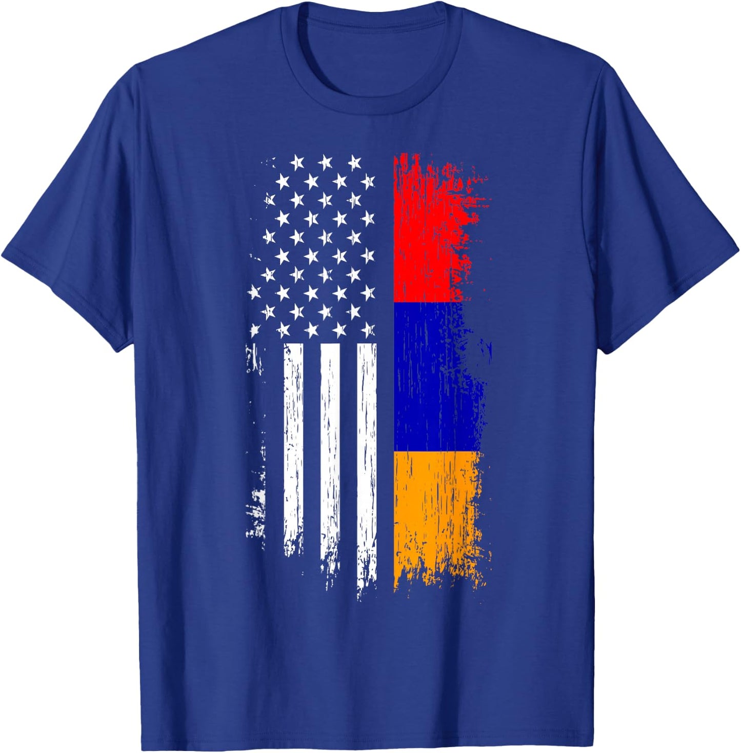 Armenian American Flag T Shirt - Pride Armenia USA T-Shirt - T-Shirt | Royal