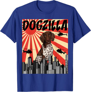 Funny Retro Japanese Dogzilla German Shorthaired Pointer T-Shirt - T-Shirt | Royal