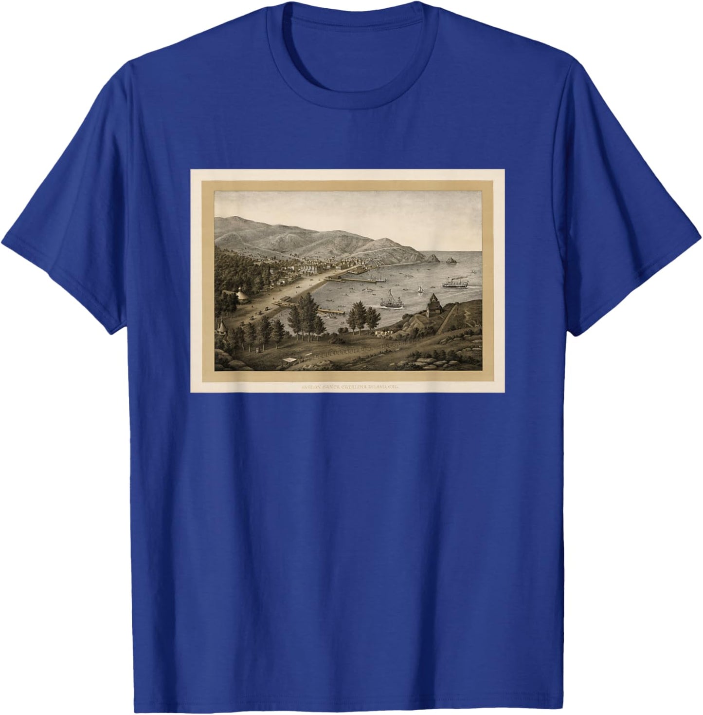 Vintage Avalon CA Map (1885) T-Shirt - T-Shirt | Royal
