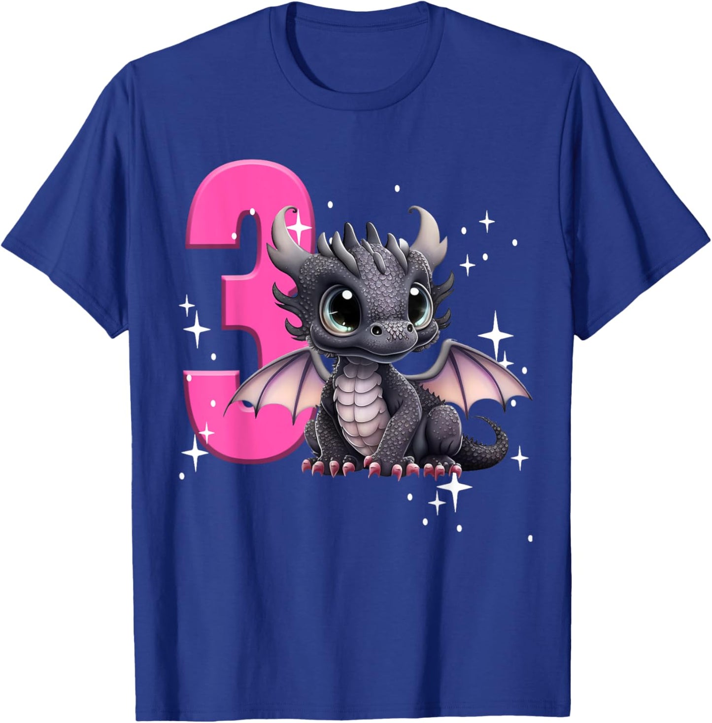 3rd Birthday Shirt Dragon Party Birthday Girl Toddler Three T-Shirt - T-Shirt | Royal