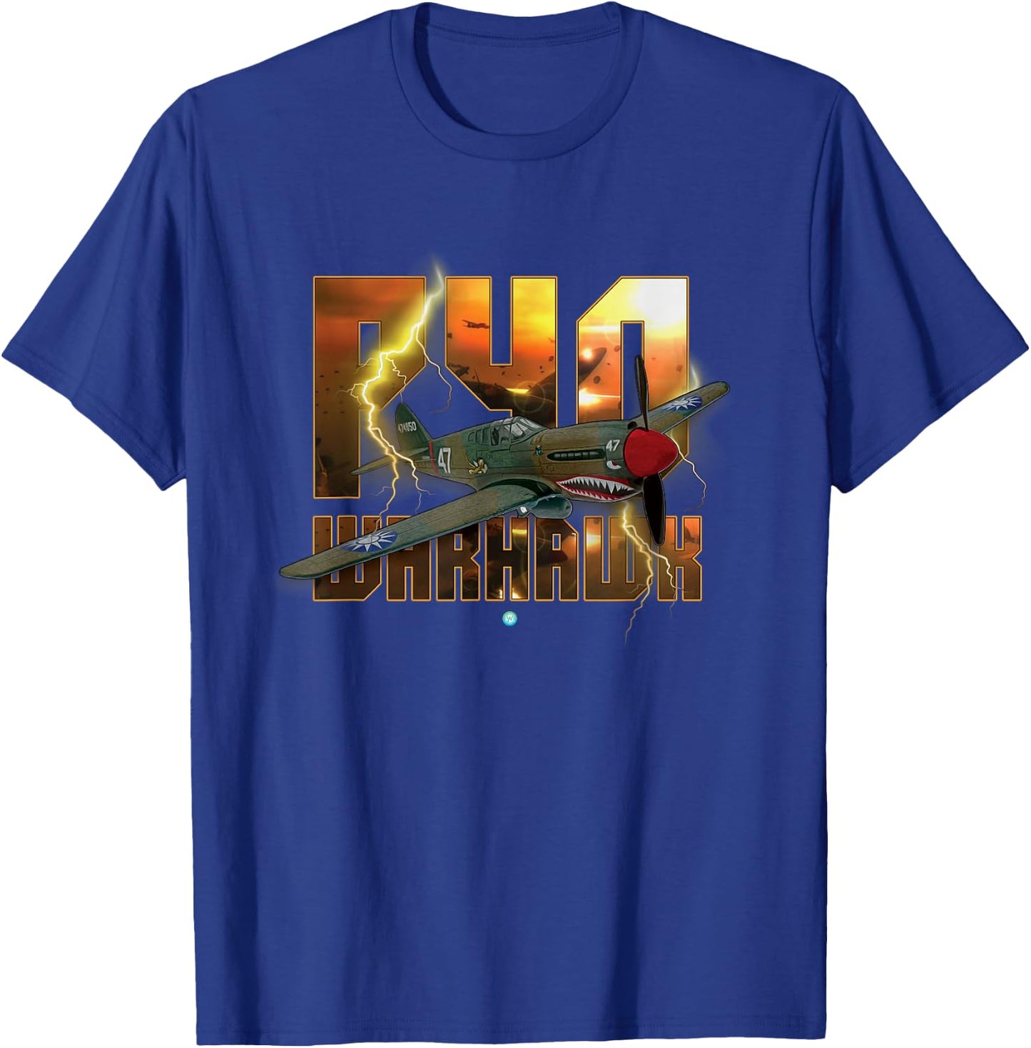 P-40 Warhawk WWII Fighter Gift Aircraft Shirt Gift T-Shirt - T-Shirt | Royal