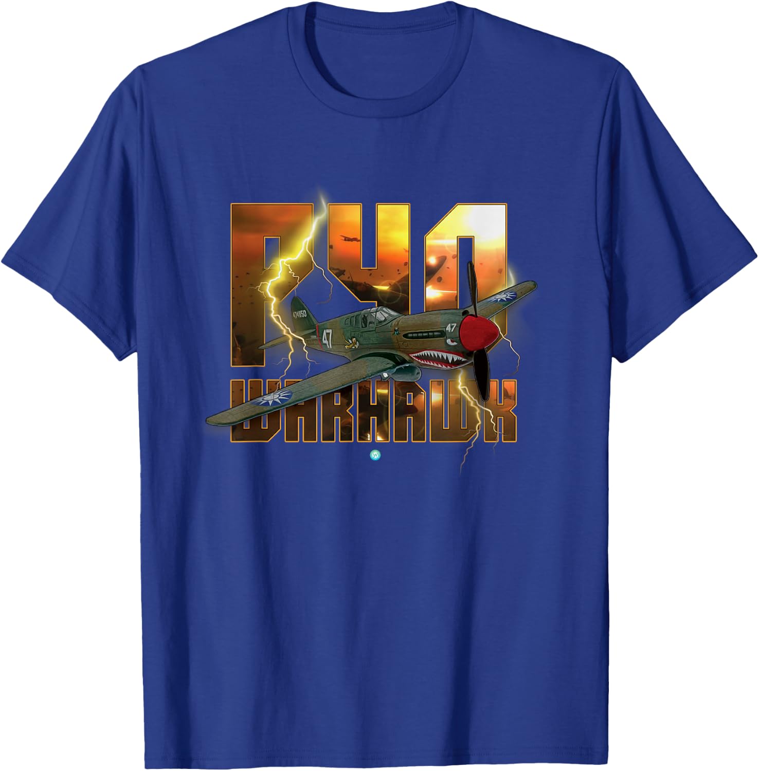 P-40 Warhawk WWII Fighter Gift Aircraft Shirt Gift T-Shirt - T-Shirt | Royal