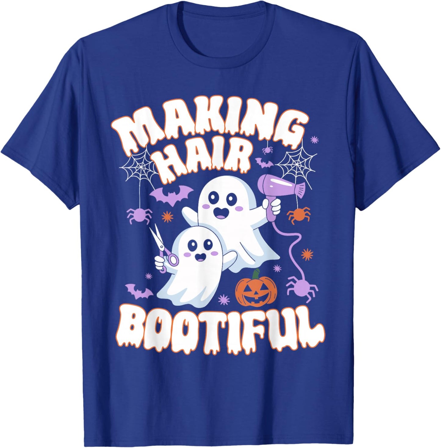 Making Hair Bootiful Halloween Spooky Ghosts Hair Stylist T-Shirt - T-Shirt | Royal