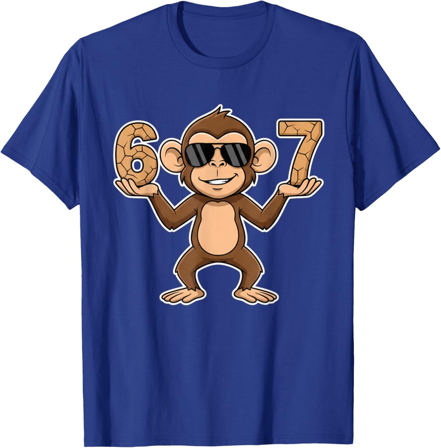 67 Monkey Sunglasses 67 Gen Alpha Slang Funny six Seven Meme T-Shirt - T-Shirt | Royal