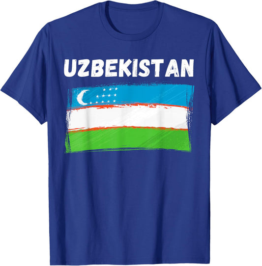 Uzbekistan Flag Vintage Grunge Uzbek Flag Uzbekistan T-Shirt - T-Shirt | Royal