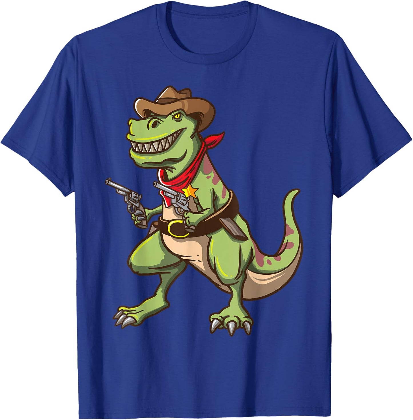 Cowboy T Rex Dinosaur Kids Shirt Wild West Country Boys Gift T-Shirt - T-Shirt | Royal