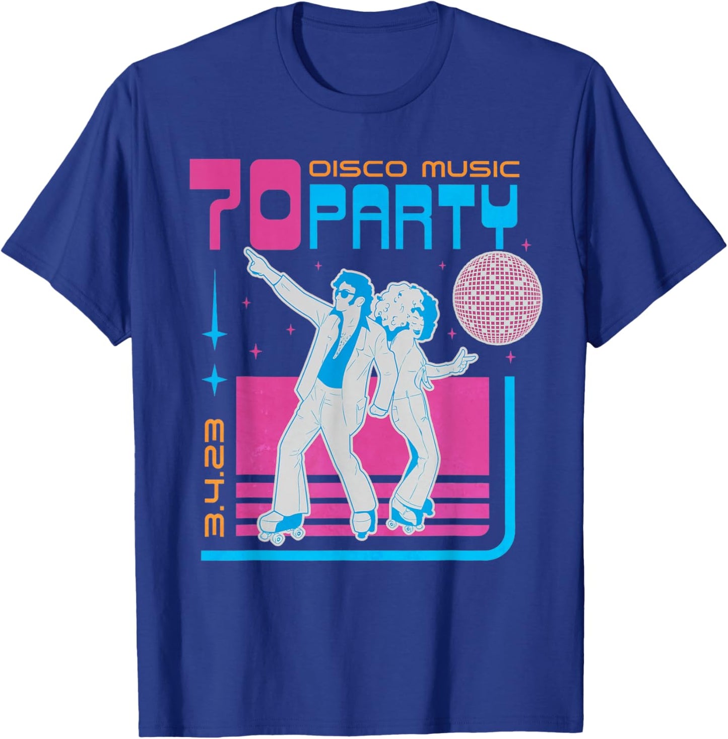 Disco Music Party 70s Themed Vintage Retro 1970 Dancing 70's T-Shirt - T-Shirt | Royal
