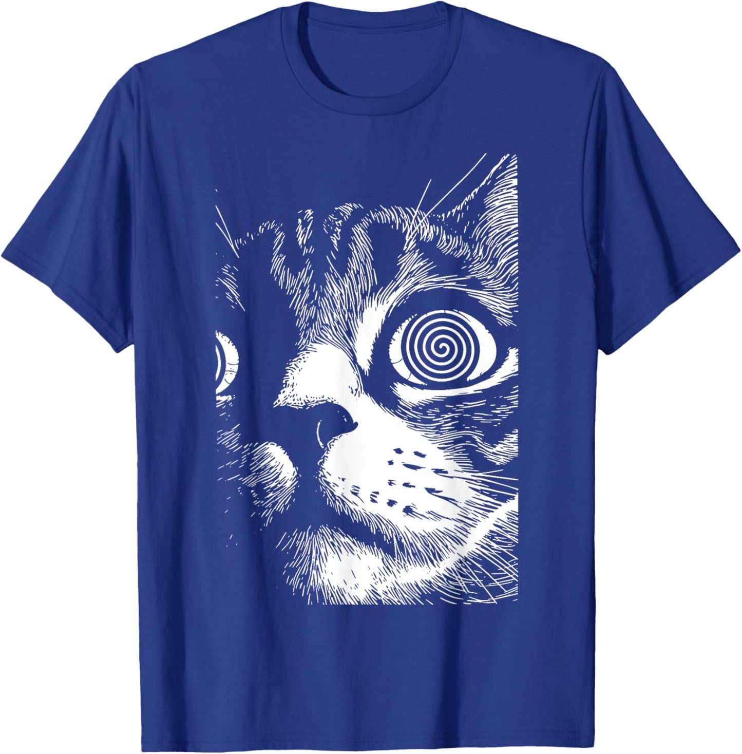 Psychedelic Cat Dark Aesthetic Crust Punk Grunge Cat Lover T-Shirt - T-Shirt | Royal