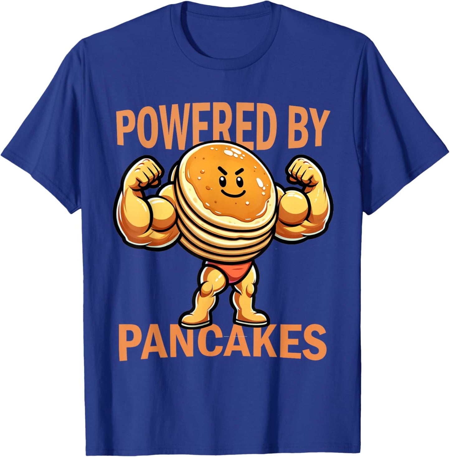 Cool Pancake Breakfast Funny Pancake Day Powered by Pancakes T-Shirt - T-Shirt | Royal