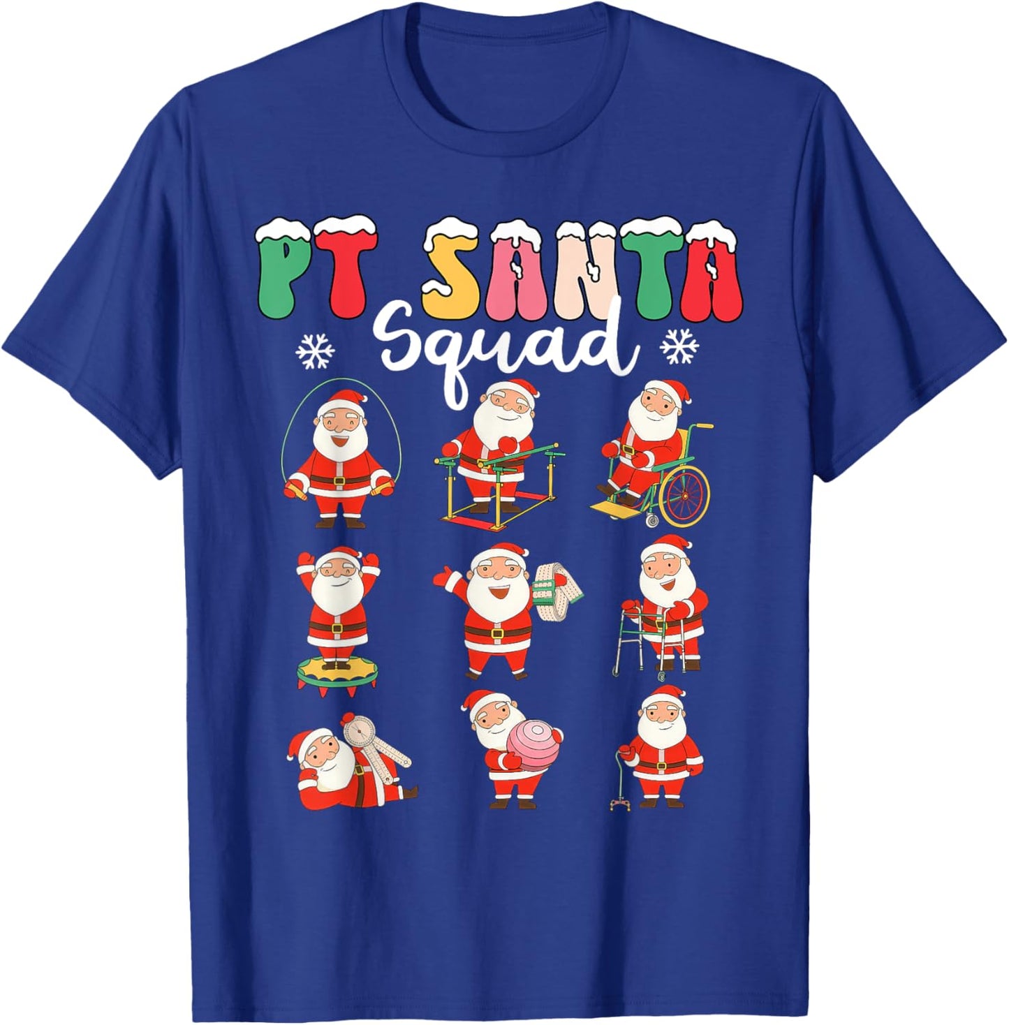 PT Santa Squad Physical Therapy Christmas Physical Therapist T-Shirt - T-Shirt | Royal