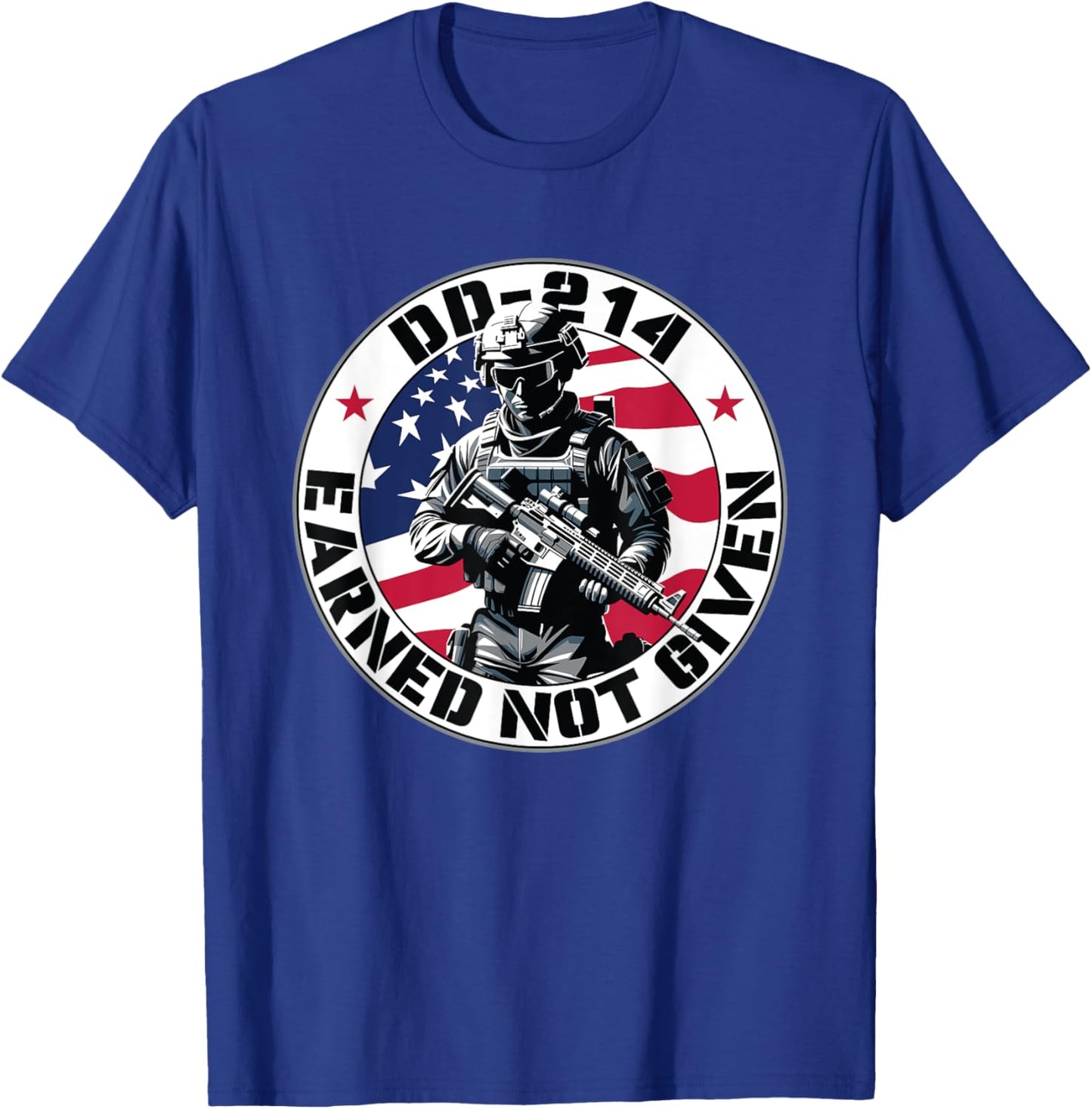 DD-214 Earned Not Given Military Discharge from Active Duty T-Shirt - T-Shirt | Royal