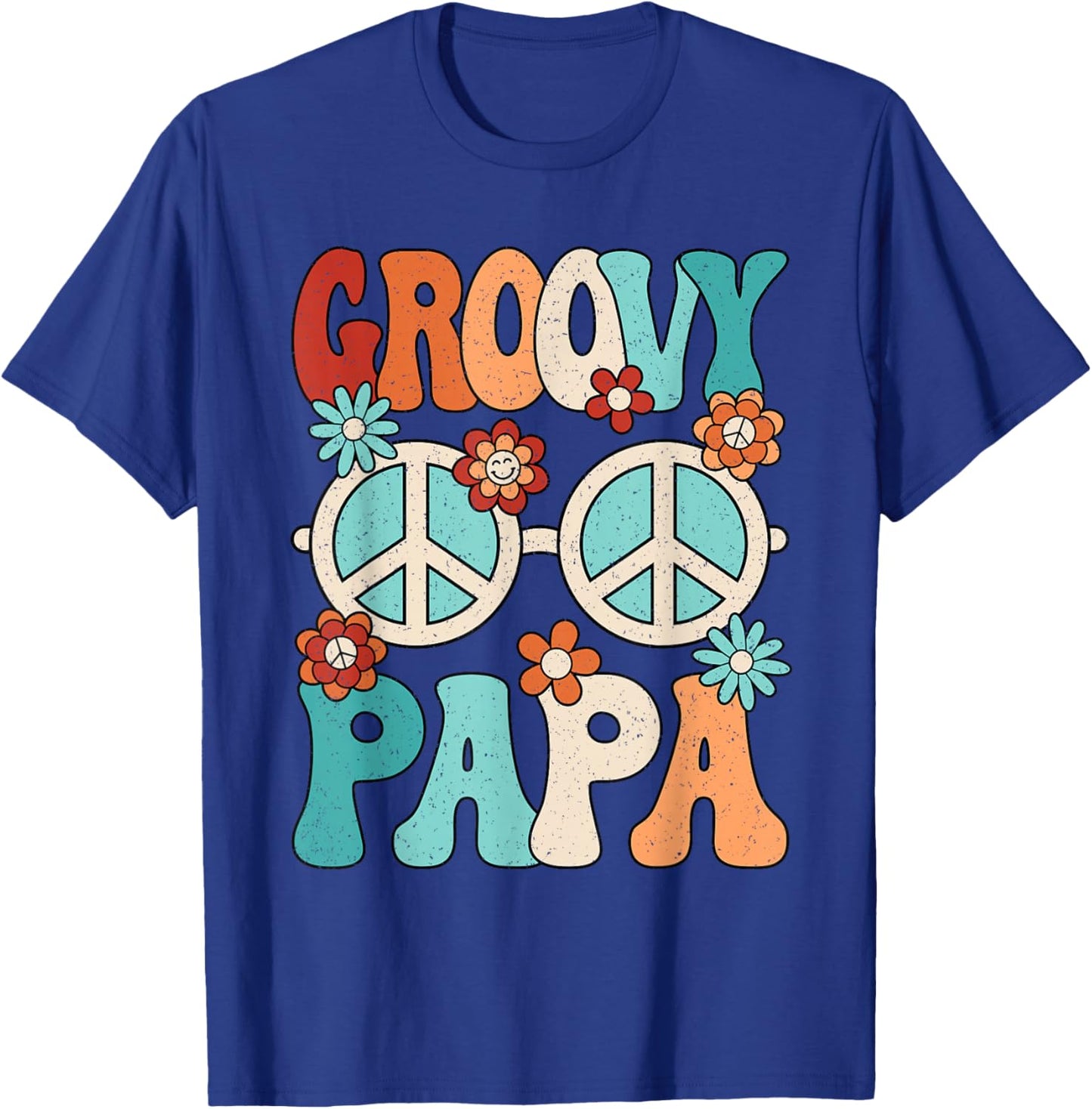 Groovy Papa Dad Hippie Peace Disco Men 60s 70s Party Outfit T-Shirt - T-Shirt | Royal