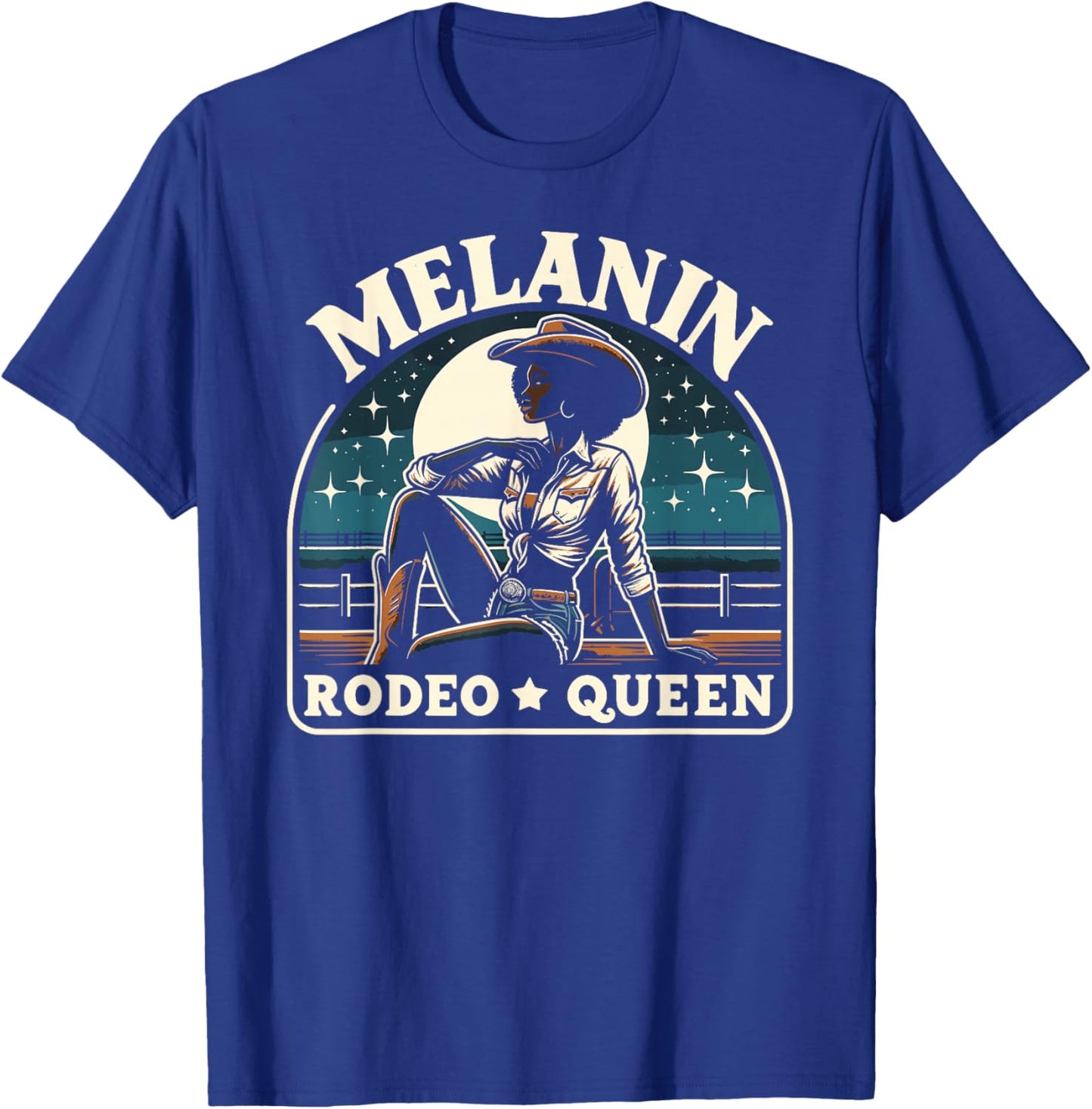 Melanin Rodeo Queen, Country African American Cowgirl T-Shirt - T-Shirt | Royal