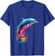 Dolphin Wildlife Colorful Design Dolphin Lover Wildlife Fish T-Shirt - T-Shirt | Royal