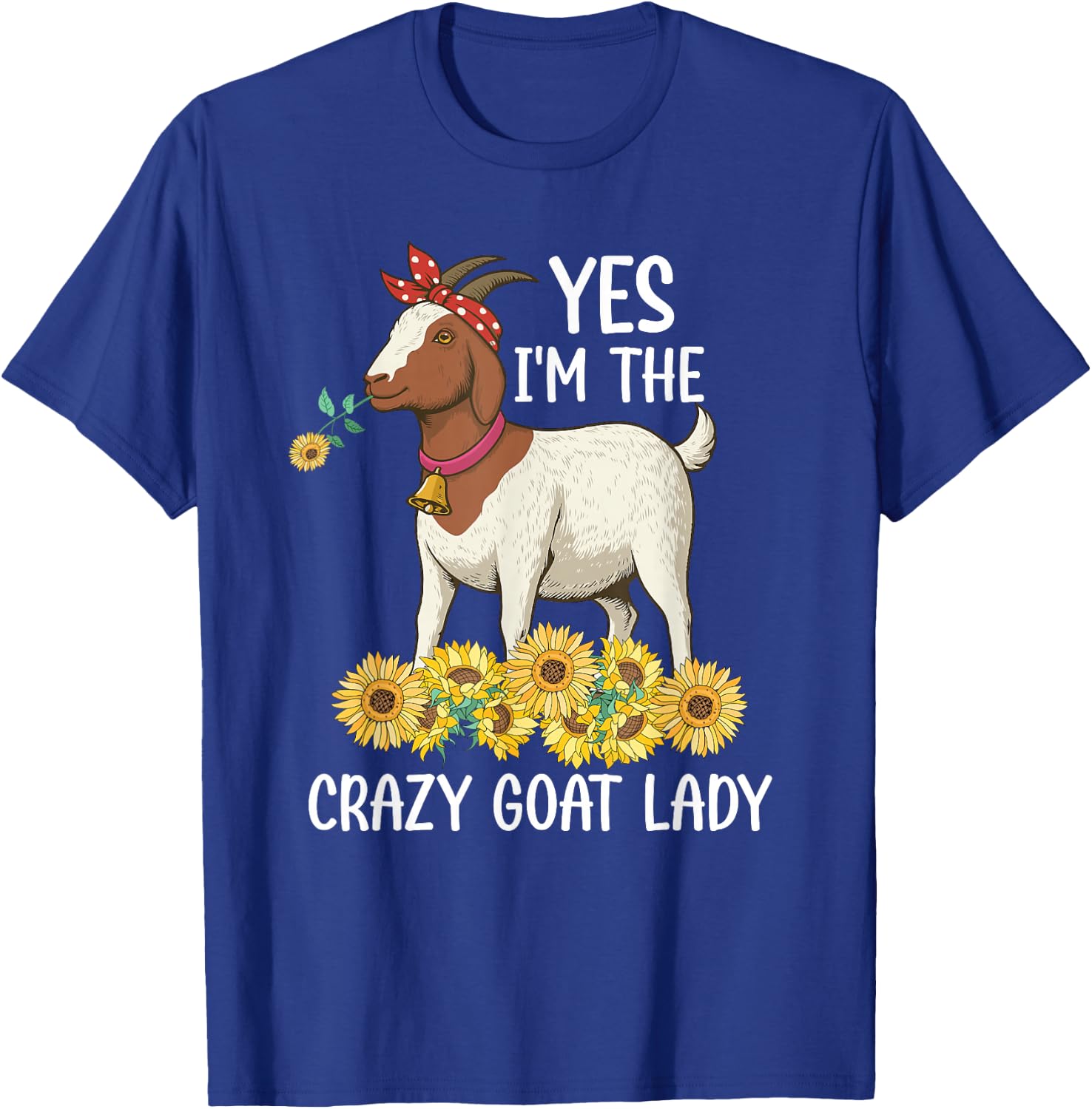 Crazy Goat Lady Funny Goat Mom Goat Owner Goat Farmer T-Shirt - T-Shirt | Royal