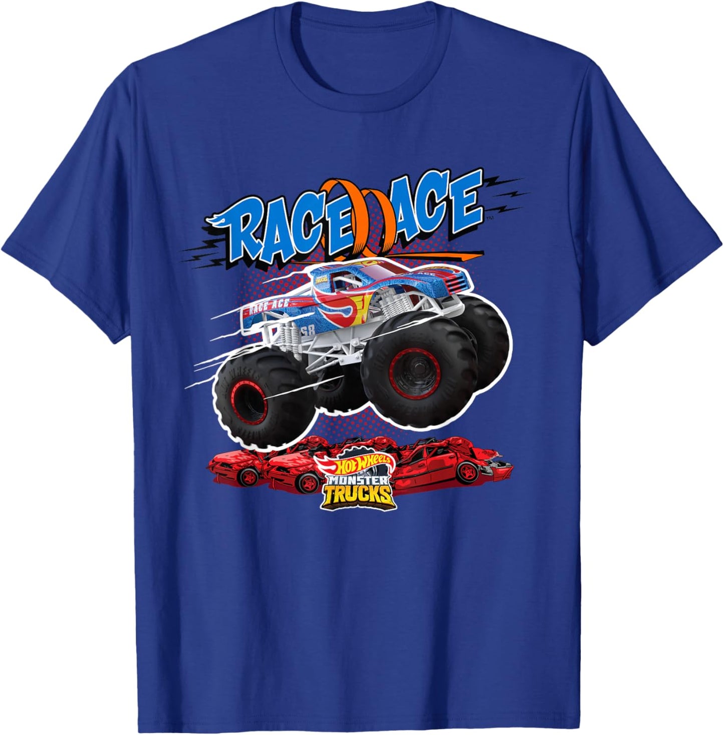 Hot Wheels Monster Trucks - Race Ace T-Shirt - T-Shirt | Royal