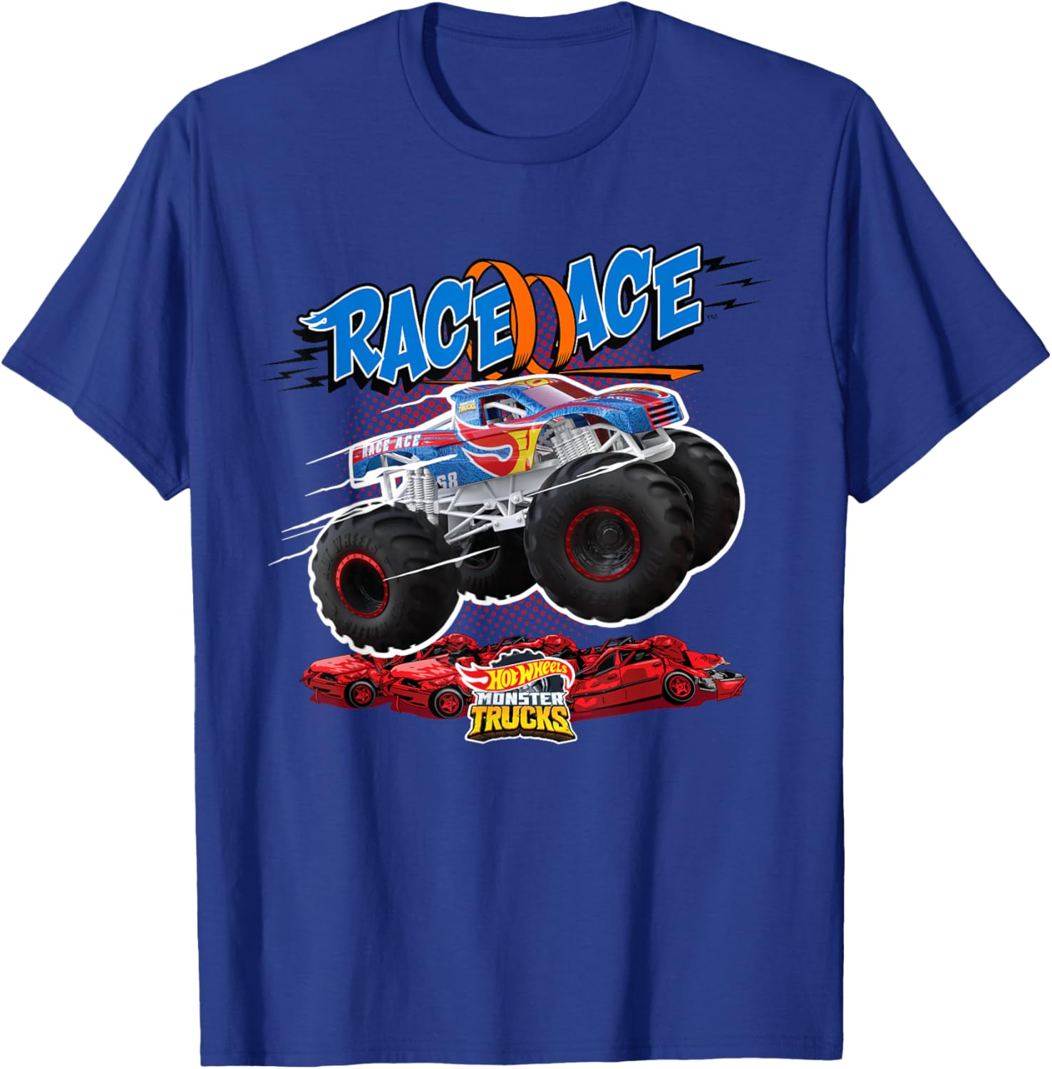 Hot Wheels Monster Trucks - Race Ace T-Shirt - T-Shirt | Royal