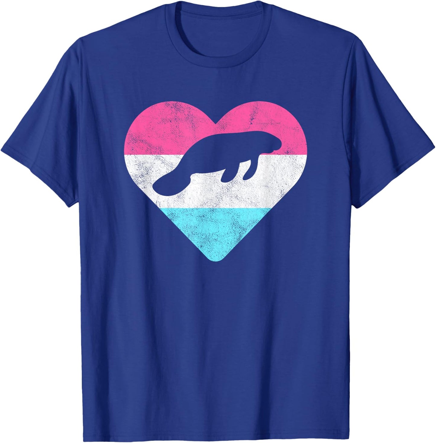 Retro Vintage Manatee Gift or Girls T-Shirt - T-Shirt | Royal
