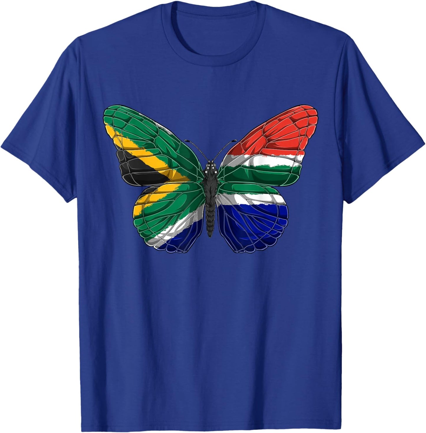 South Africa Butterfly Shirt Patriotic South African Flag T-Shirt - T-Shirt | Royal