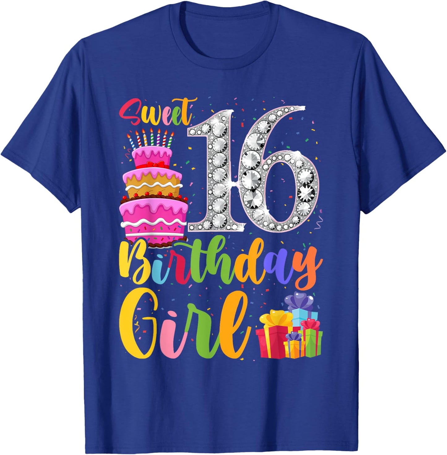 Cute Pink Black "Sweet 16" Style I 16th Birthday Idea T-Shirt - T-Shirt | Royal