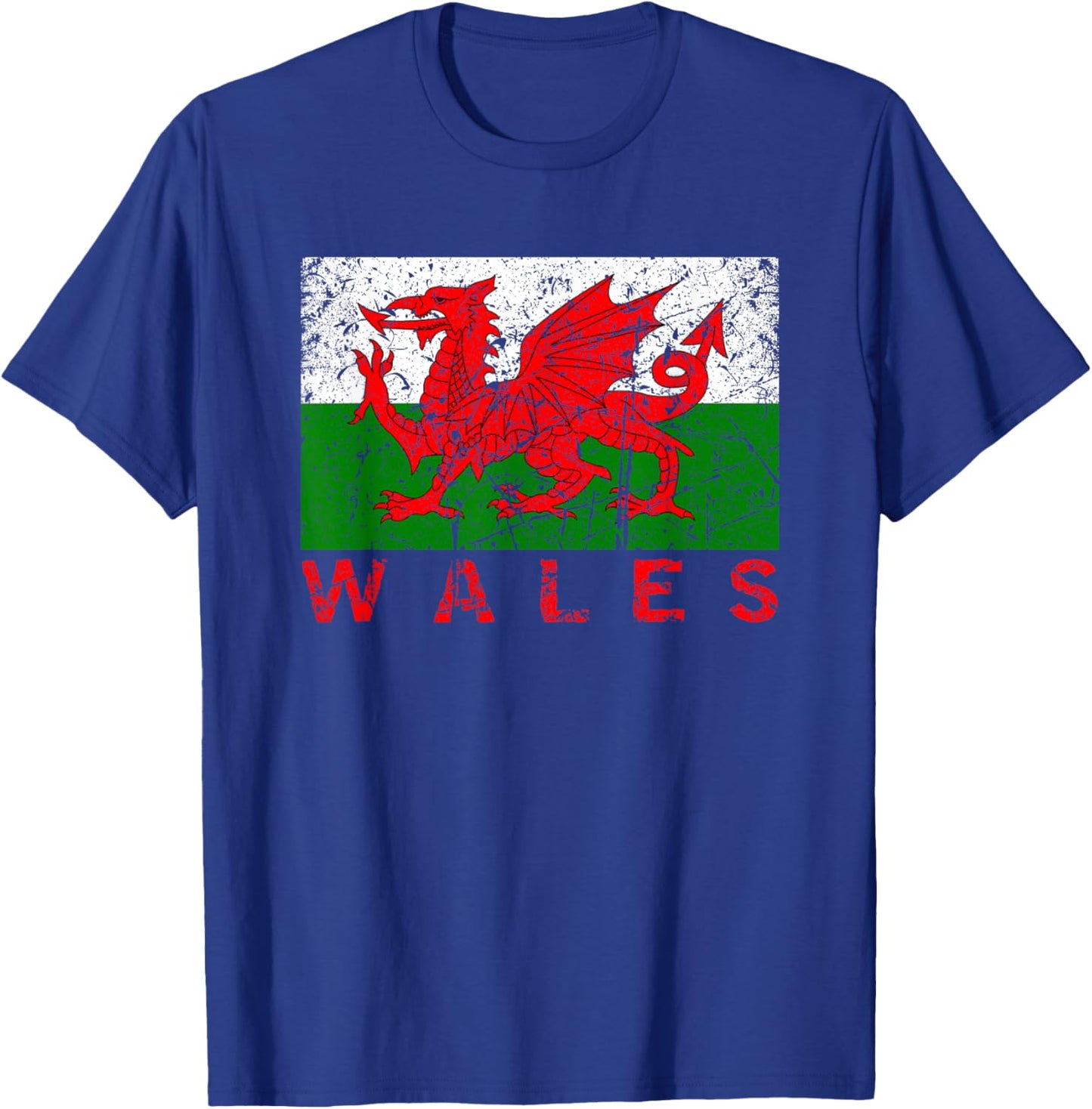 Wales Flag Wales Dragon Distressed Kids , Black, S T-Shirt - T-Shirt | Royal