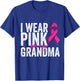 Breast Cancer Wear Pink For My Grandma Pink Ribbon Retro T-Shirt - T-Shirt | Royal