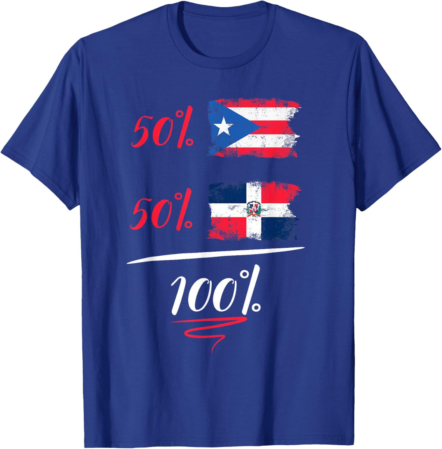 Puerto Rican And Dominican Heritage Flag Gift T-Shirt - T-Shirt | Royal